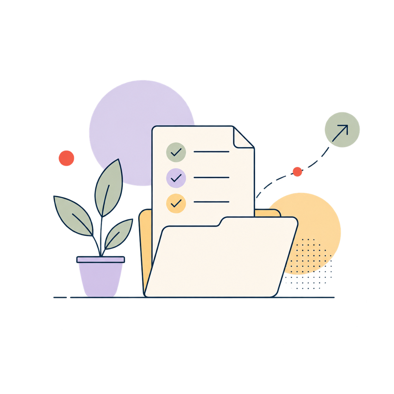 Illustration of files and a checklist
